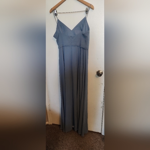Blue Maxi Dress with Tie Front Detaol - Picture 5 of 5
